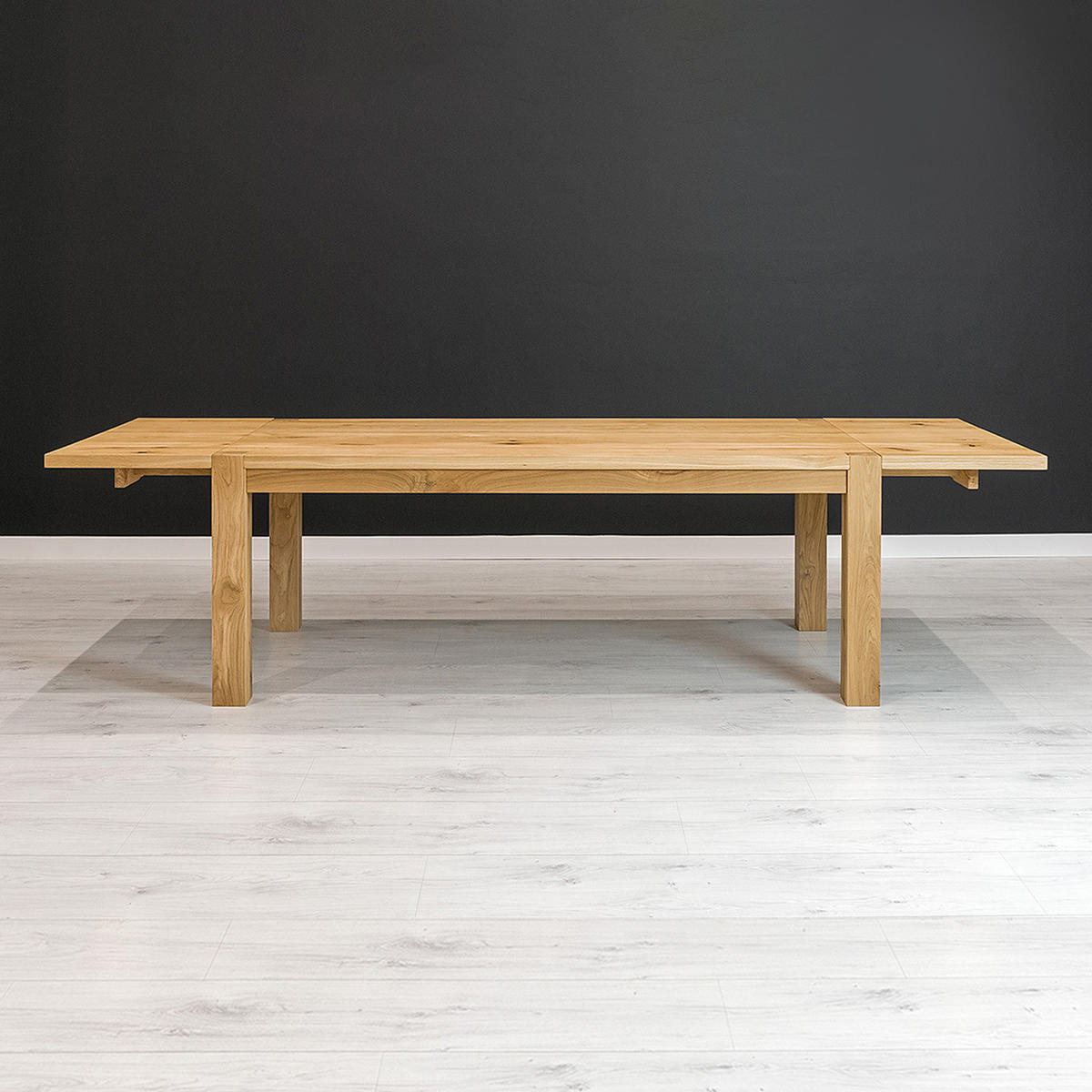 TISCH Ausziehbar Gustav aus massivem Eichenholz 180x80 cm + Tischverlängerung 1x50 cm - Eichefarben/Braun, Holz (180/80/75cm) - Danzz