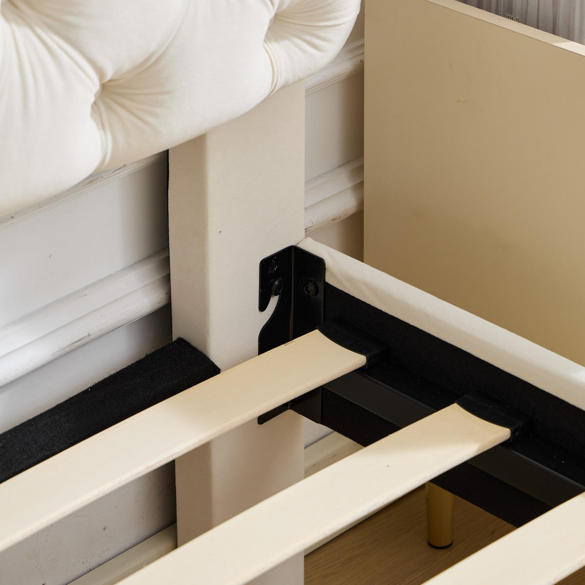 POLSTERBETT 140/200 cm DE-32939 mit verstellbarem Kopfteil Beige - Beige, Metall (140/200cm) - ComfortXL