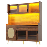 BUFFET DE-38441 145/39/171 cm mit LED-Beleuchtung Braun - Braun, Holzwerkstoff (145/171/39cm) - ComfortXL