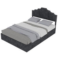 METALLBETT 120x200 cm Stauraum Kopfteil braun - Dunkelbraun, Holzwerkstoff (120/200cm) - LEBENLANG