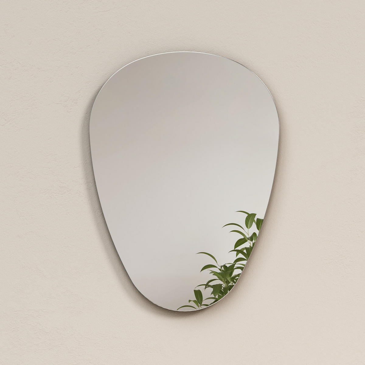 WANDSPIEGEL Asymmetrisch Umweltspiegel 70/50/2,5 cm - Weiß, Glas (50/2.4/70cm) - EMKE
