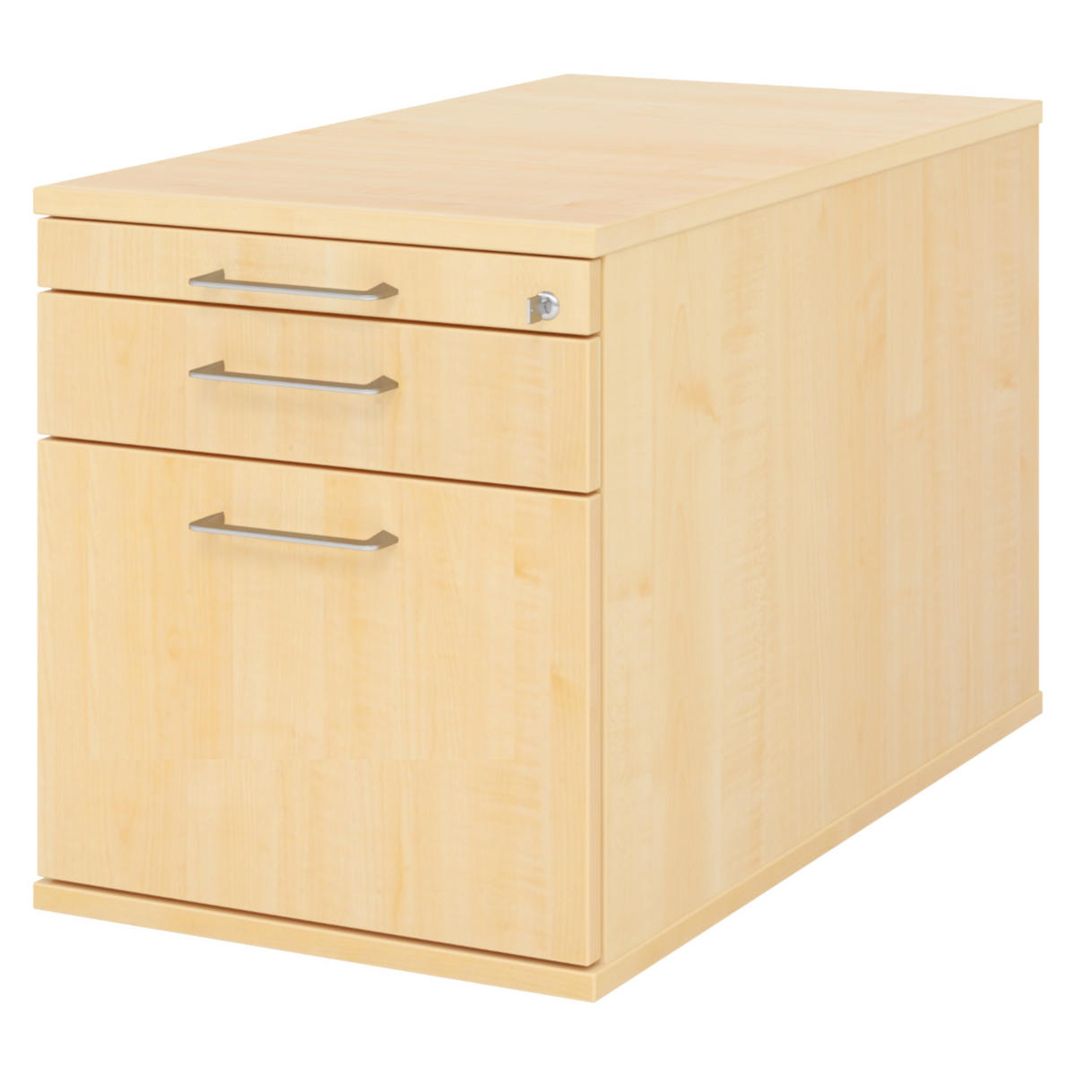 ROLLCONTAINER - mit Hängeregistratur 80/42,8/51,2 cm in Ahornfarben Bügelgriff (Metall) - Ahornfarben, Holzwerkstoff (42.8/51.2/80cm) - bümö