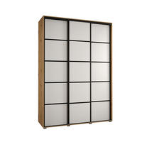 SCHWEBETÜRENSCHRANK 235,2/180/60 3-türig - Schwarz/Weiß, Holz/Metall (180/235/60cm) - Abiks Möbel