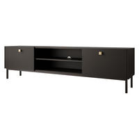 TV-LOWBOARD Nutero 2KW - Goldfarben/Schwarz, Holzwerkstoff/Metall (180/48/35cm) - MIRJAN24