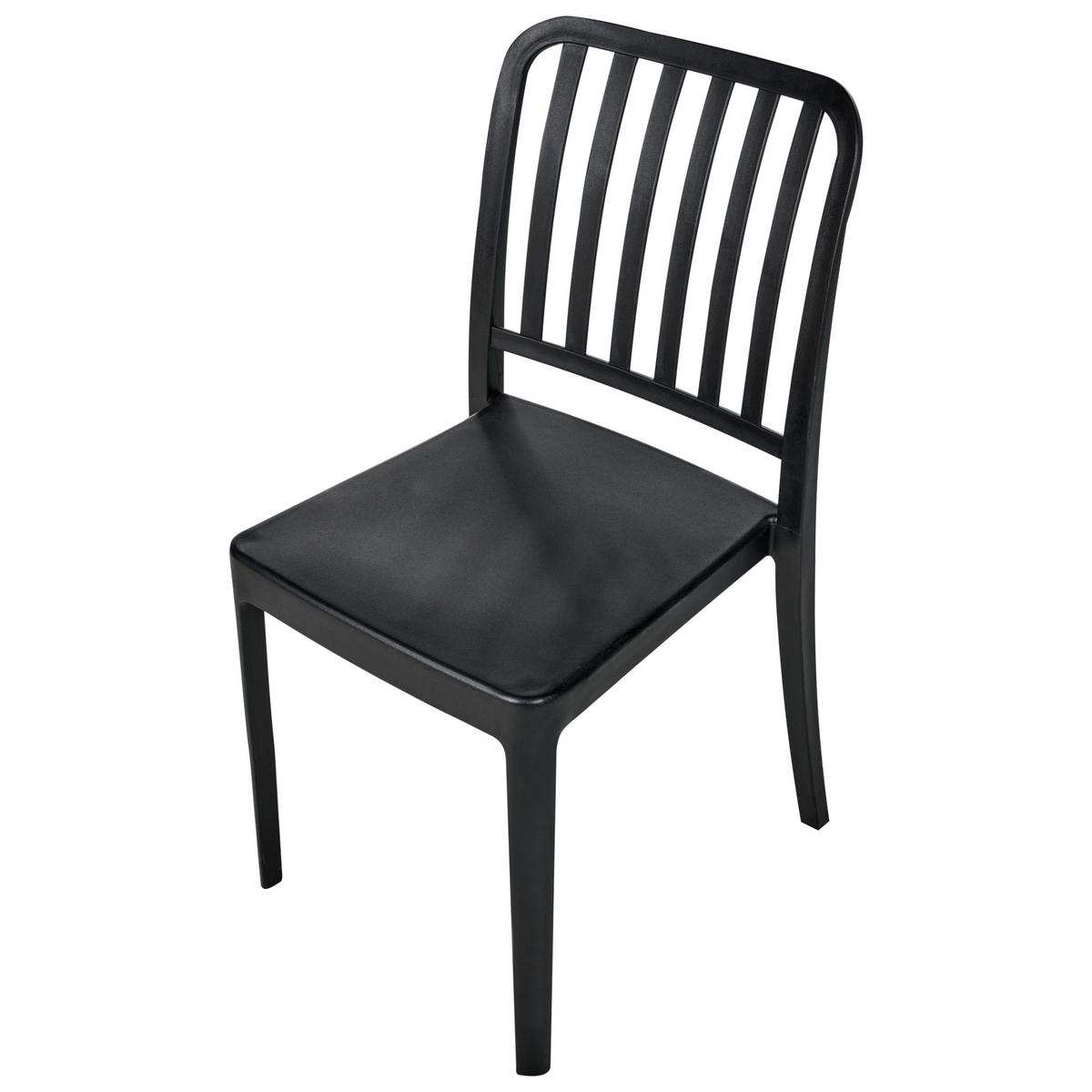 GARTENSTUHL 4er-Set Schwarz Sersale - Schwarz, Kunststoff (42/82/47cm) - Beliani