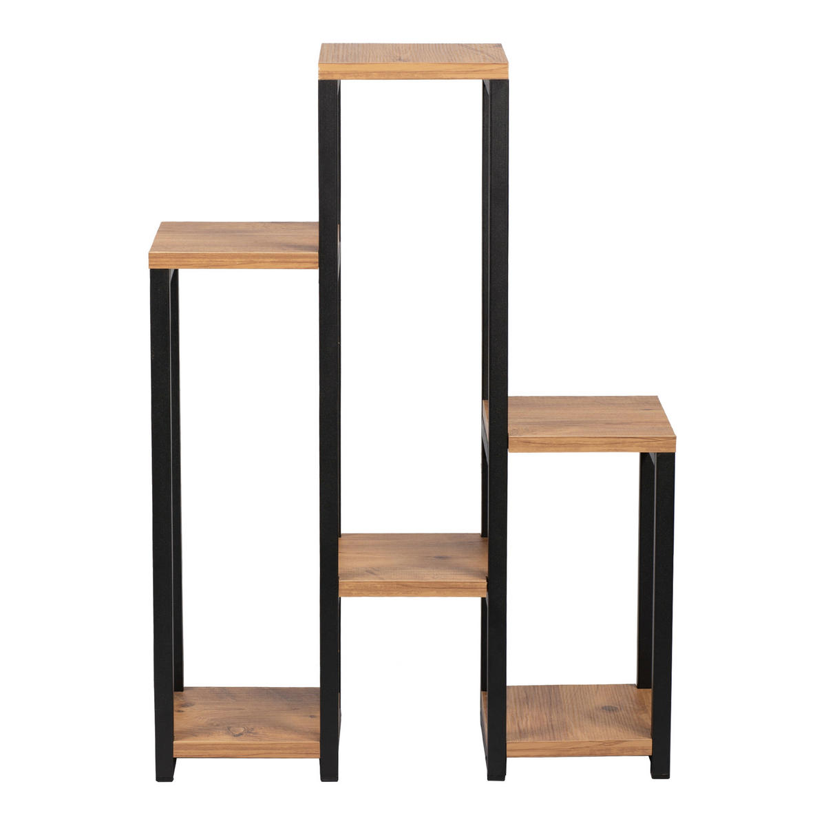 PFLANZENREGAL Rosenholm - Schwarz/Braun, Holzwerkstoff/Metall (20/56/78.5cm) - [en.casa]