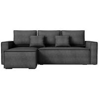 ECKSOFA Dexter mit Schlaffunktion Schwarz Cord - Schwarz, Textil (238/141cm) - Bromarkt