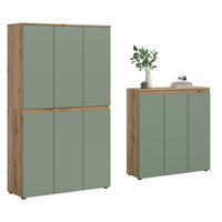 UNIVERSALSCHRANK SCARPA (B/H/T: ca. 235/175/37 cm) in Evoke Oak Nachbildung/Smoke Green - Eichefarben, Holzwerkstoff (235/175/37cm)