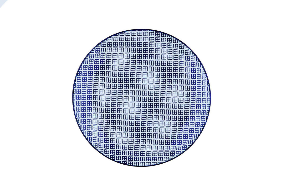 TELLER Schnittmuster Ø21cm - 6er-Set - Dunkelblau - Blau, Keramik (21cm) - Björn