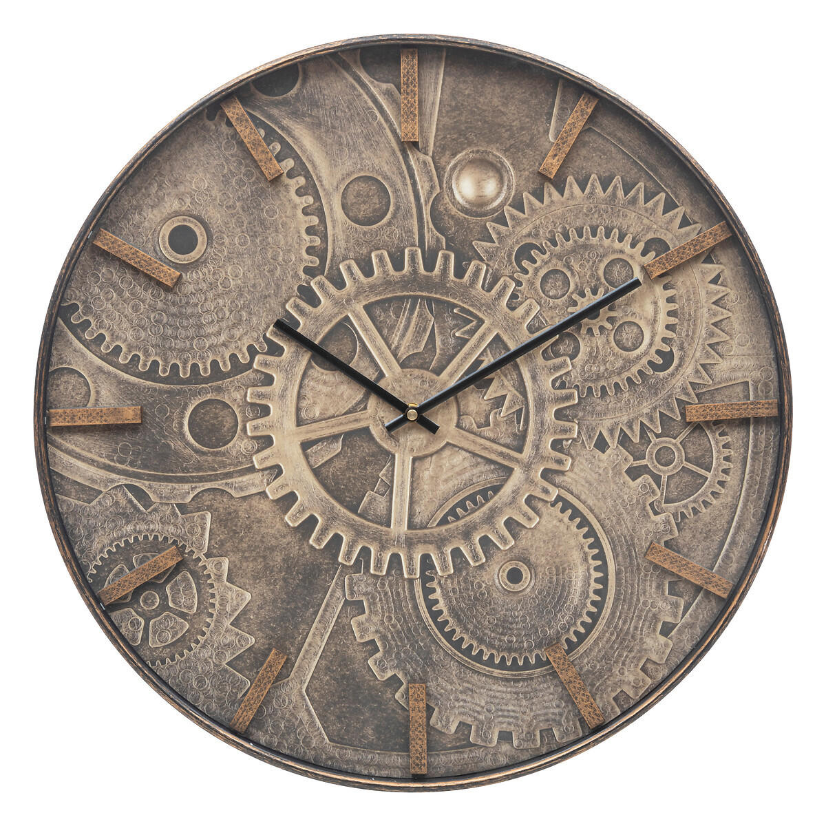 WANDUHR mit Uhrwerk-Illustration auf dem Zifferblatt 50/50/4,5 cm - Braun, Kunststoff (50/4.5/50cm) - Atmosphera Createur d´interieur