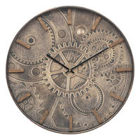 WANDUHR mit Uhrwerk-Illustration auf dem Zifferblatt 50/50/4,5 cm - Braun, Kunststoff (50/4.5/50cm) - Atmosphera Createur d´interieur