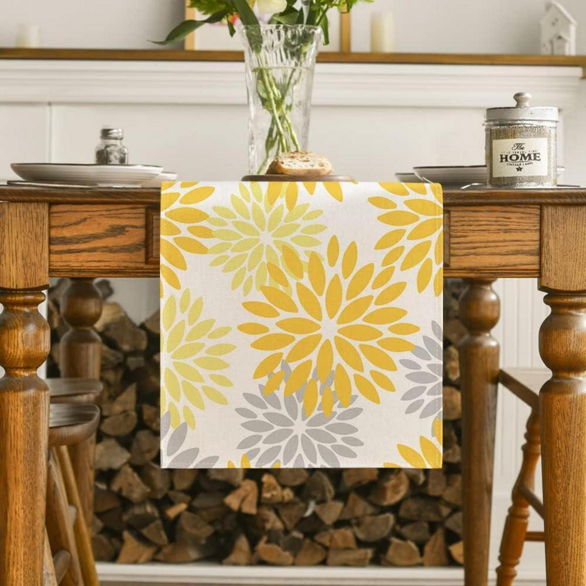 TISCHLÄUFER Blumen Gelb 40 x 240 cm - Multicolor, Textil (240/40/1.5cm)
