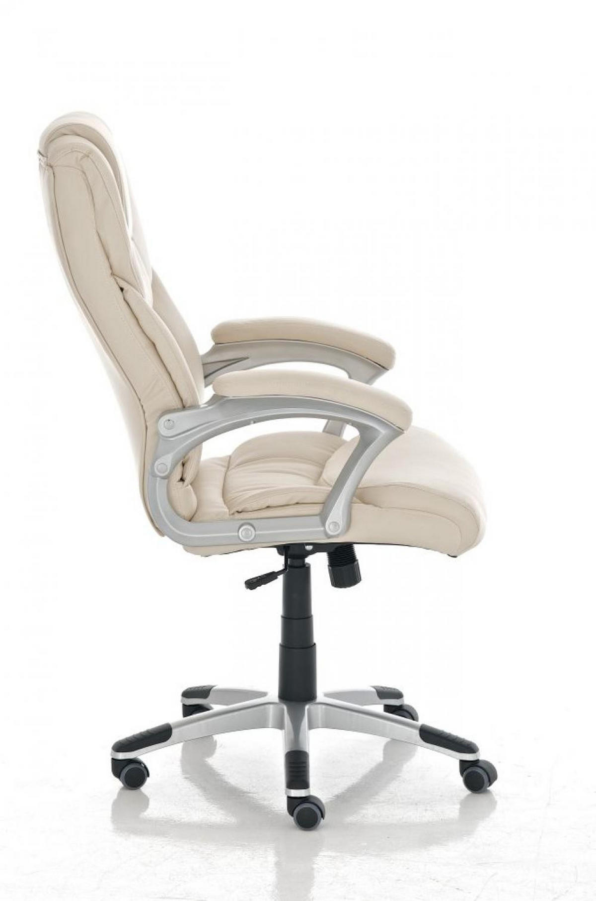 CHEFSESSEL Lederlook creme - Creme/Grau, Kunststoff/Textil (72/115/52cm) - CLP