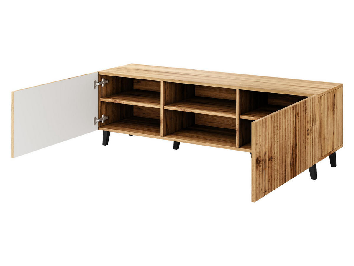 TV-ELEMENT Vamos 150 - Schwarz/Braun, Holzwerkstoff/Kunststoff (150/53/42cm) - MIRJAN24