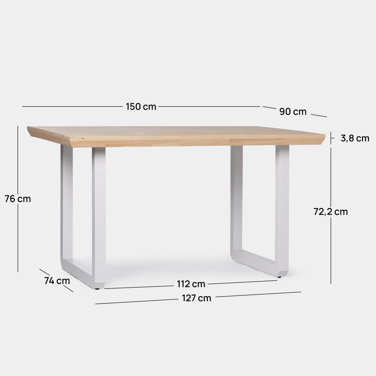 AUSZIEHBARER TISCH Khonor Zweifarbig 150 cm x 76 cm - Multicolor, Holz (90/150/76cm) - Klast Home