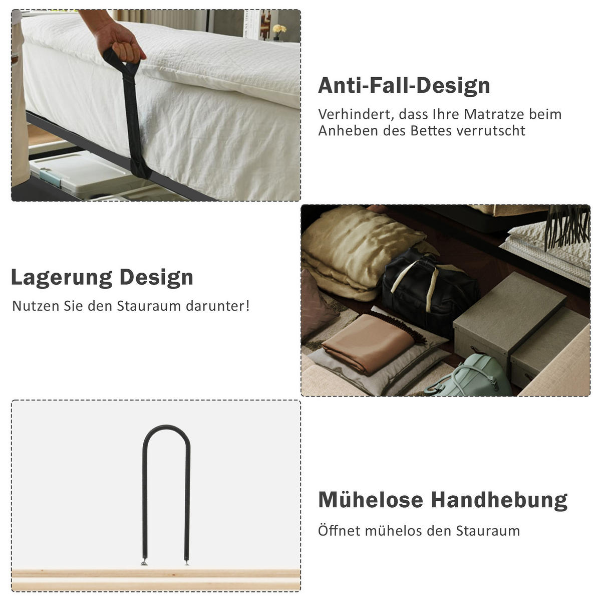 POLSTERBETT 160/200 cm Grau aus Samt mit Bettkasten und Nachttischen - Grau, Textil (160/200cm) - OKMYHOME