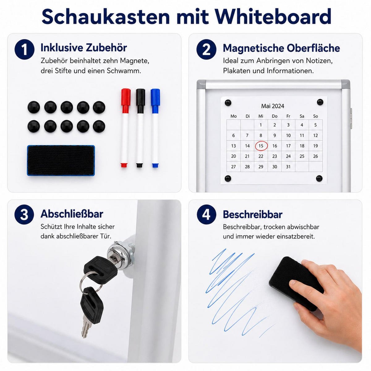 SCHAUKASTEN Weiß - Weiß, Metall (68/95/7cm) - MCW