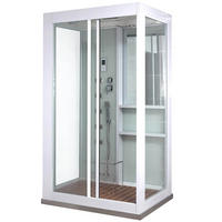 DAMPFDUSCHE LUXORY XL - Weiß - Weiß, Glas (90cm) - Home Deluxe