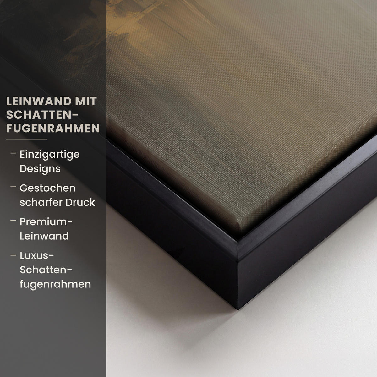 LEINWAND Bilder mit Rahmen - Hügel - Abstrakt - Kreuz - Christentum - 60x80 - Beige, Textil (60/80cm) - MuchoWow
