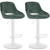 BARHOCKER 2er Set Samt grün - Weiß/Grün, Textil (47/85/48cm) - CLP