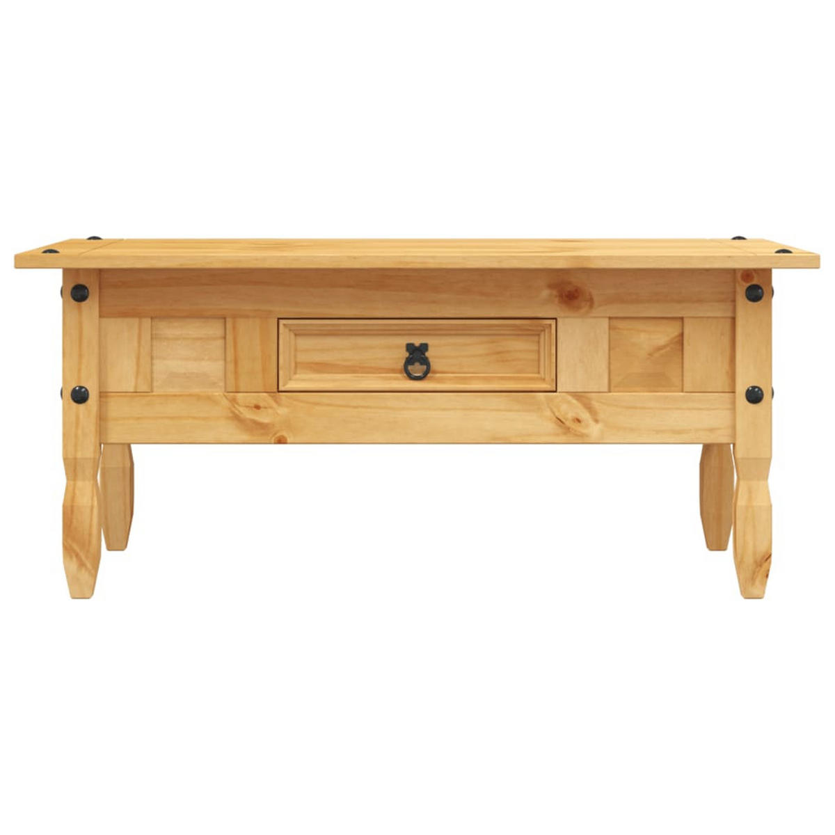 COUCHTISCH Mexikanischer Stil 100/55/44 cm aus Kiefernholz Braun mit 1 Schublade - Braun, Holz (55/100/44cm) - vidaXL