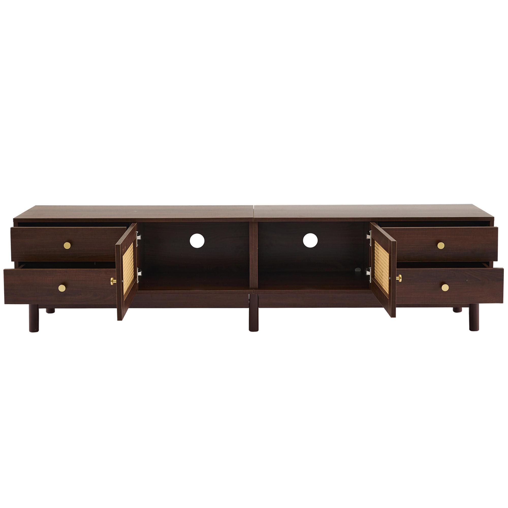 TV-MÖBEL Braun 180/35/44 cm - Braun, Holzwerkstoff/Metall (35/44/180cm) - Urban Meuble