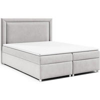 BOXBETT mit Bettkasten Trinity K-3 Bonellfederkern inkl. Topper - Silberfarben, Holz/Holzwerkstoff (180/200cm) - Best For Home