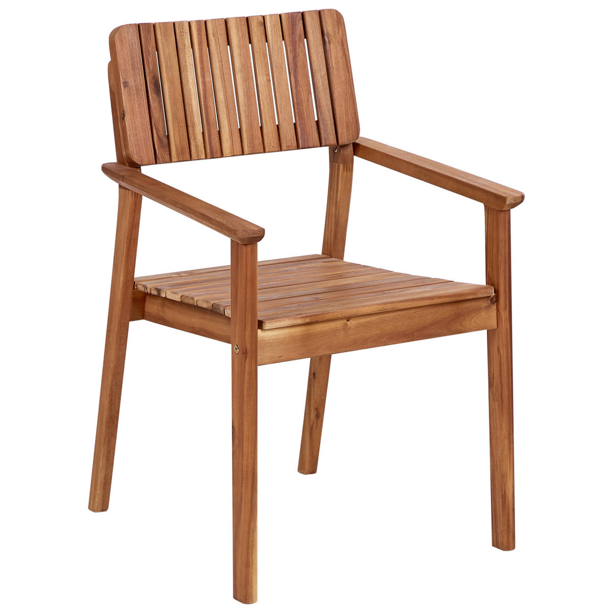 GARTENSTUHL 4er-Set Holz Heller Holzfarbton Agello - Hellbraun, Holz (55/88/60cm) - Beliani