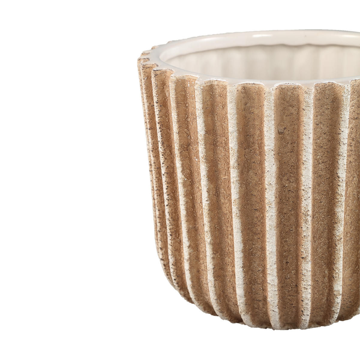 TOPF Ghada Braun 18/18/16cm - Braun, Keramik (16cm) - PTMD Collection