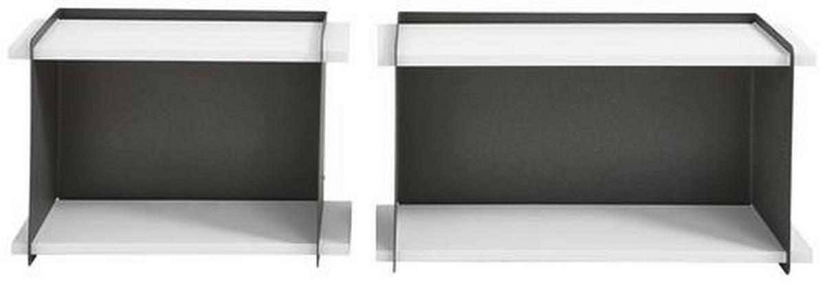 WANDREGALSET 45/24/14,5 cm  - Weiss/Anthrazit, Design, Holzwerkstoff/Metall (45/24/14,5cm) - Xora