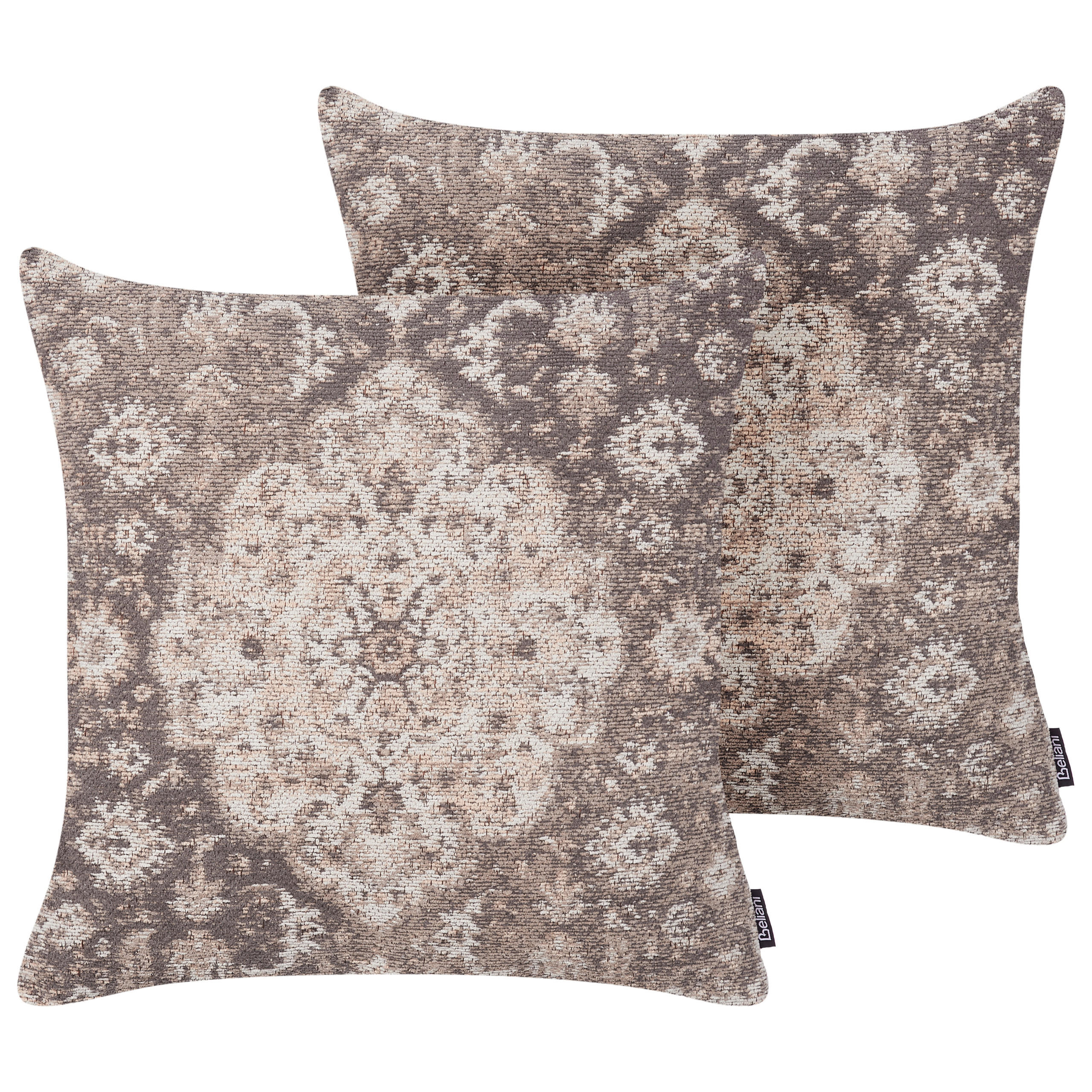 DEKOKISSEN 2er-Set Hellbraun 45/45 cm Mimisal - Hellbraun, Naturmaterialen/Textil (45/45cm) - Beliani