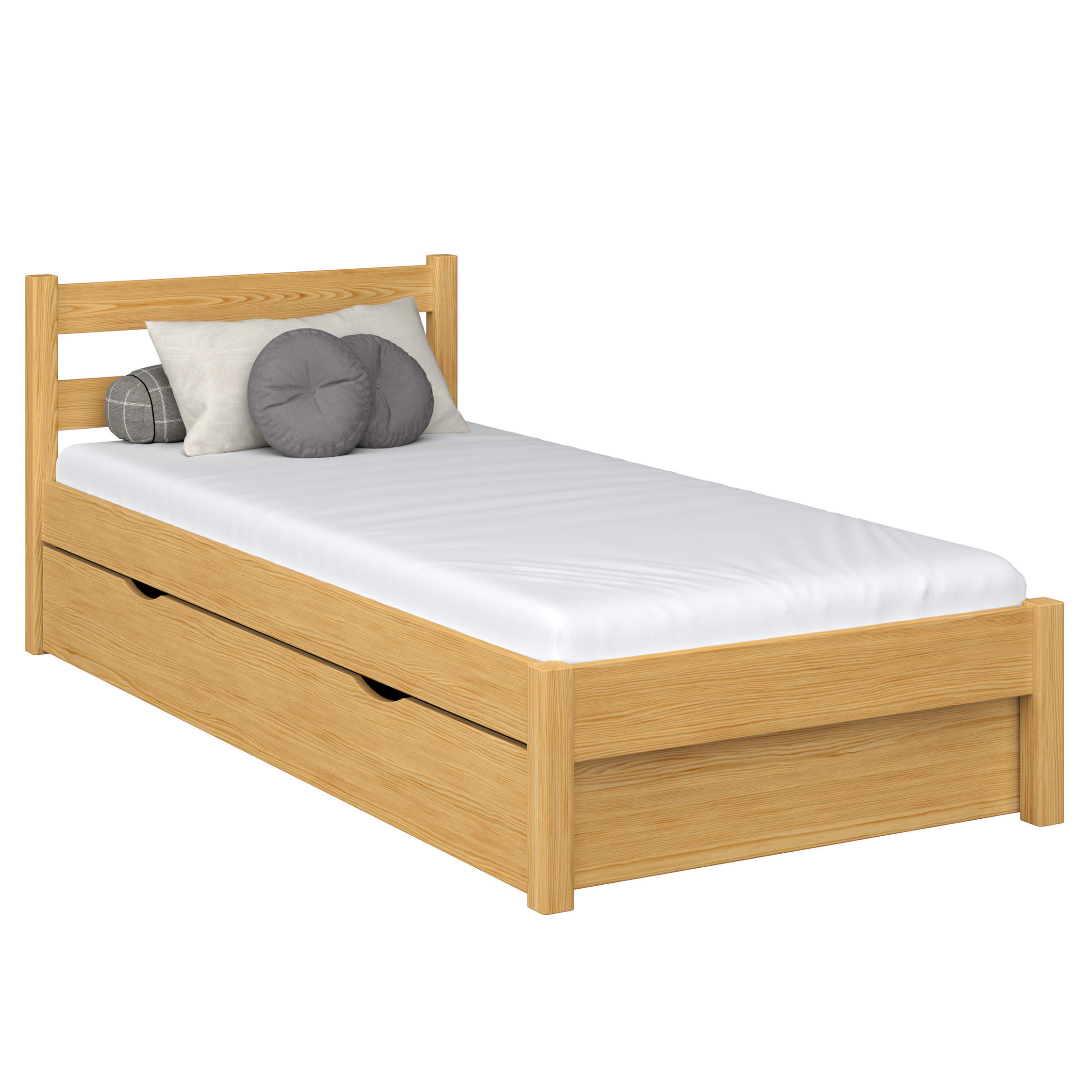 N-Wood Bett Hellbraun 80x190 cm