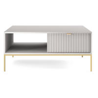 COUCHTISCH Vellore Grau mit goldenen Metallbeinen 104/68/46 cm - Goldfarben/Grau, Holzwerkstoff/Metall (68/104/46cm) - Selsey