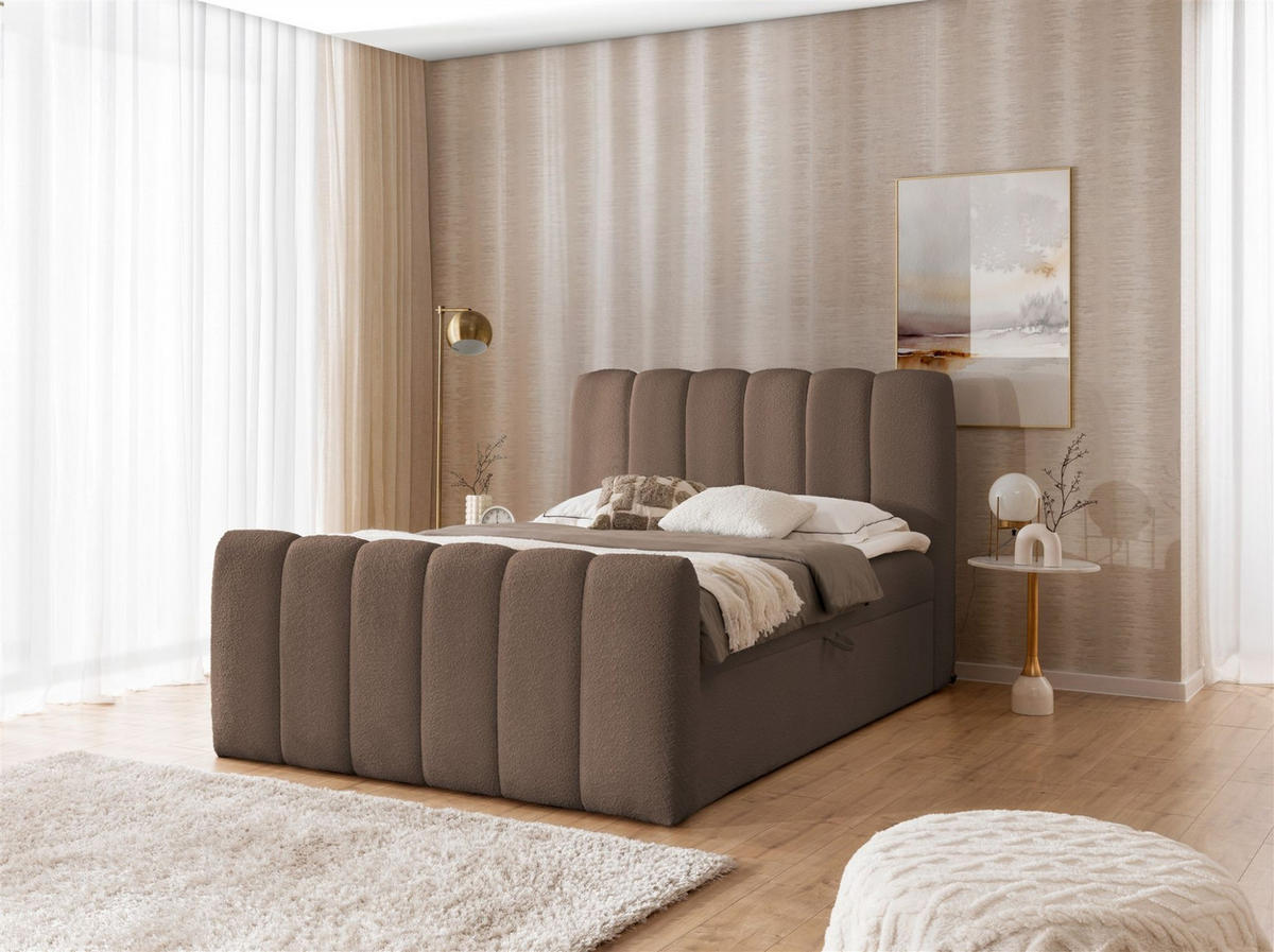 BOXBETT Denis - Braun, Holzwerkstoff/Textil (160/200cm) - Fun Möbel