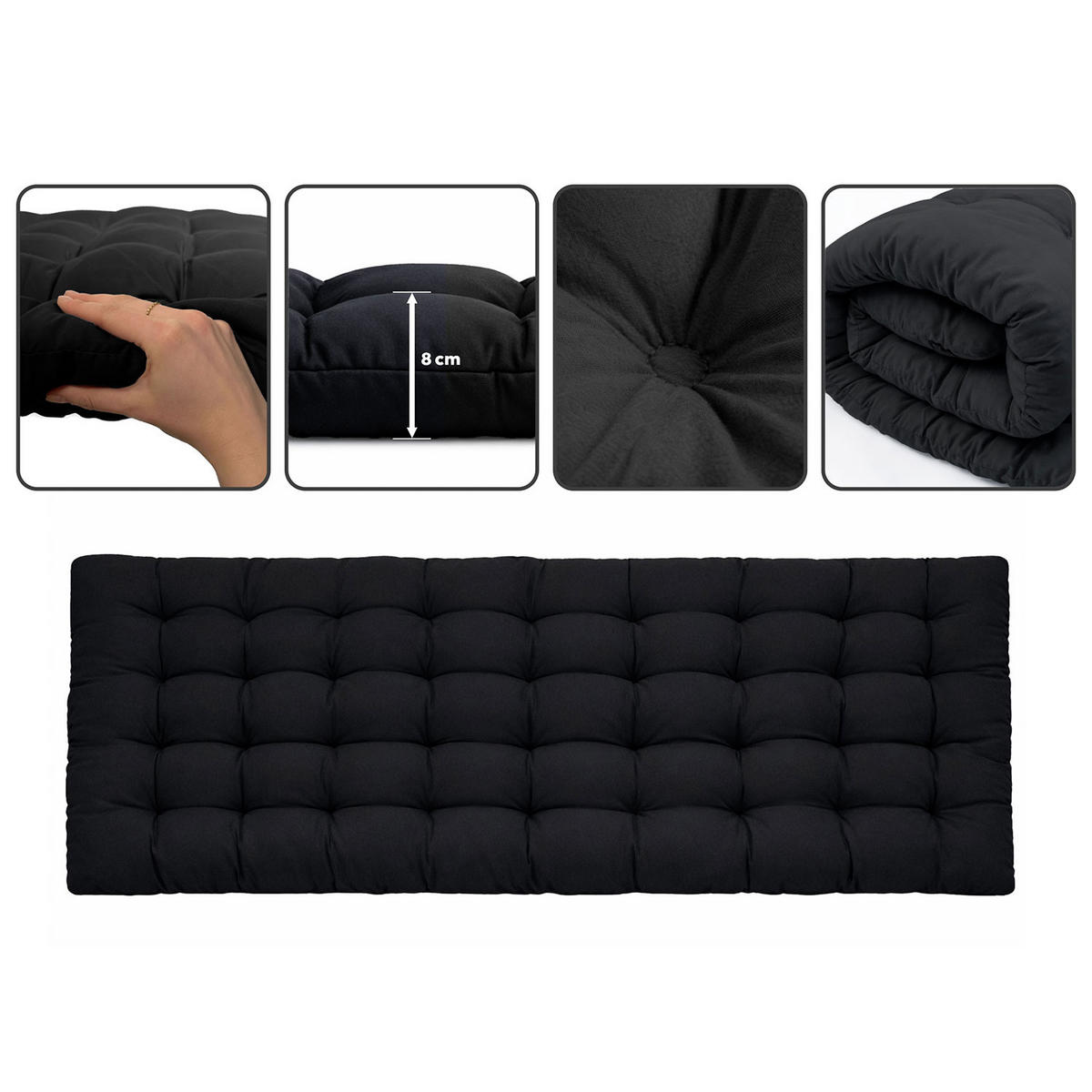 GARTEN-RELAXSESSEL Klappbarer Dream - Schwarz, Metall (67/75.5/193cm)