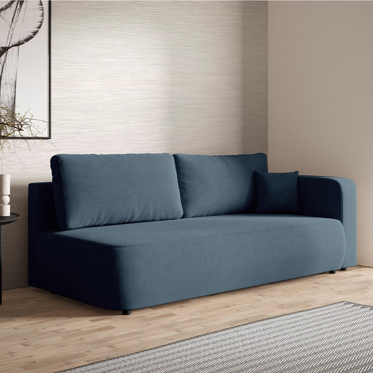 SOFA Antonio 3 Sitzplätze Blau - Blau, Holz (228/82/106cm) - Petits-meubles