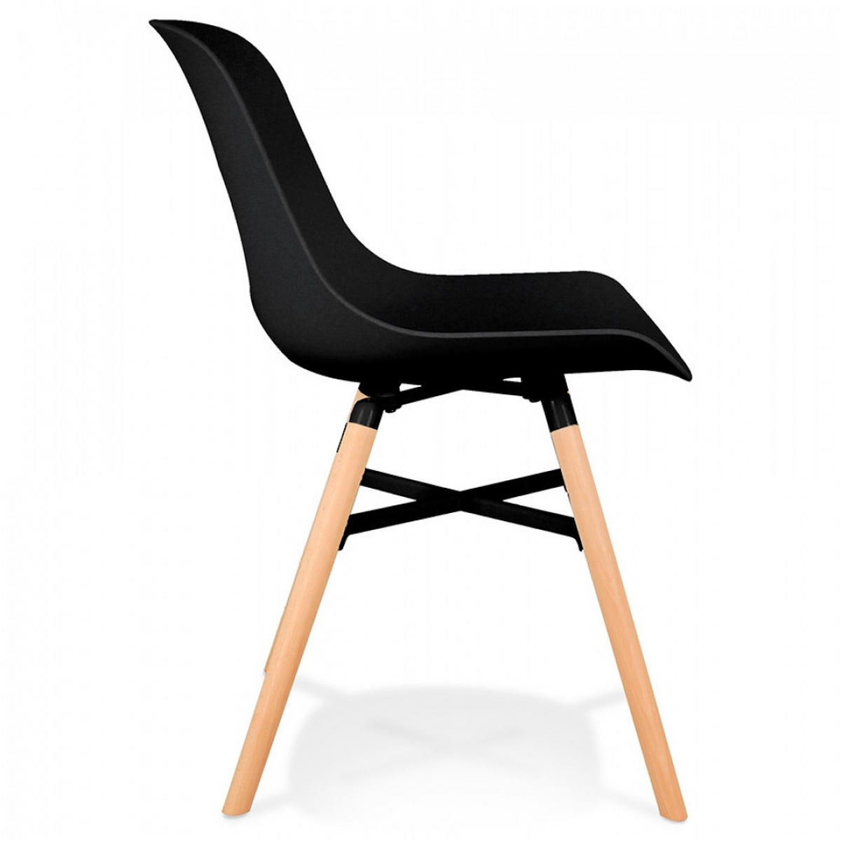 STUHL Schwarz 48x81x55cm - Buchefarben/Schwarz, Kunststoff (48/81/55cm) - AlterEgo