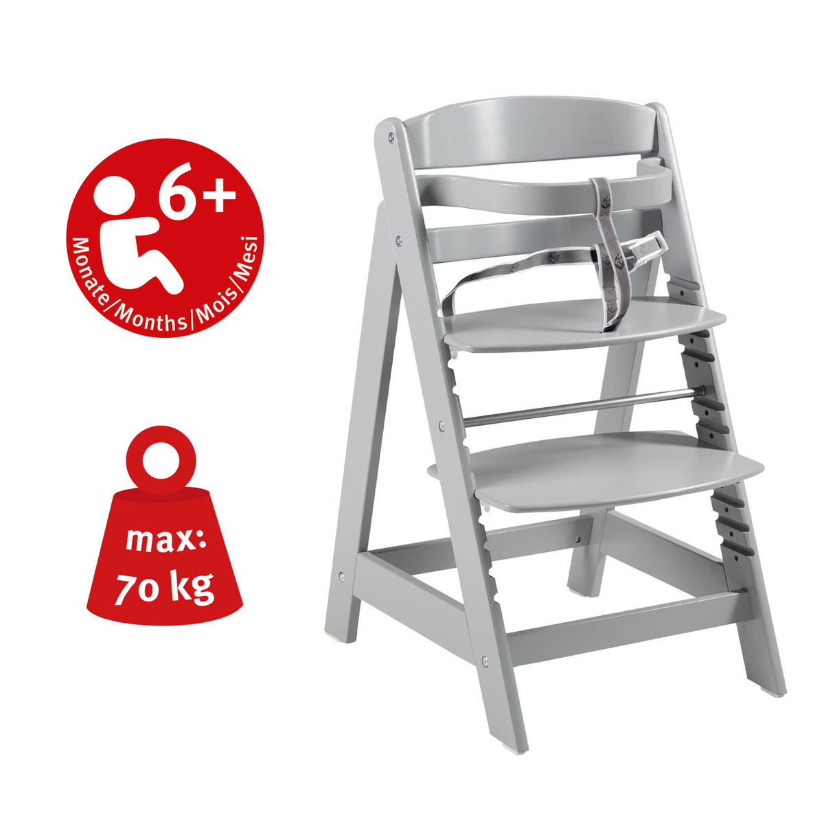KINDERHOCHSTUHL - Sit Up CLICK - taupe - Taupe, Holzwerkstoff (44.5/80/54cm) - Roba