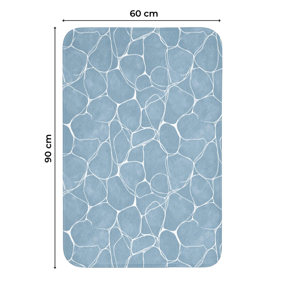 WC PŘEDLOŽKA Organic - vzor - modrá 60x90 cm - světle modrá, textil/plast (60/1cm) - OnlyWow