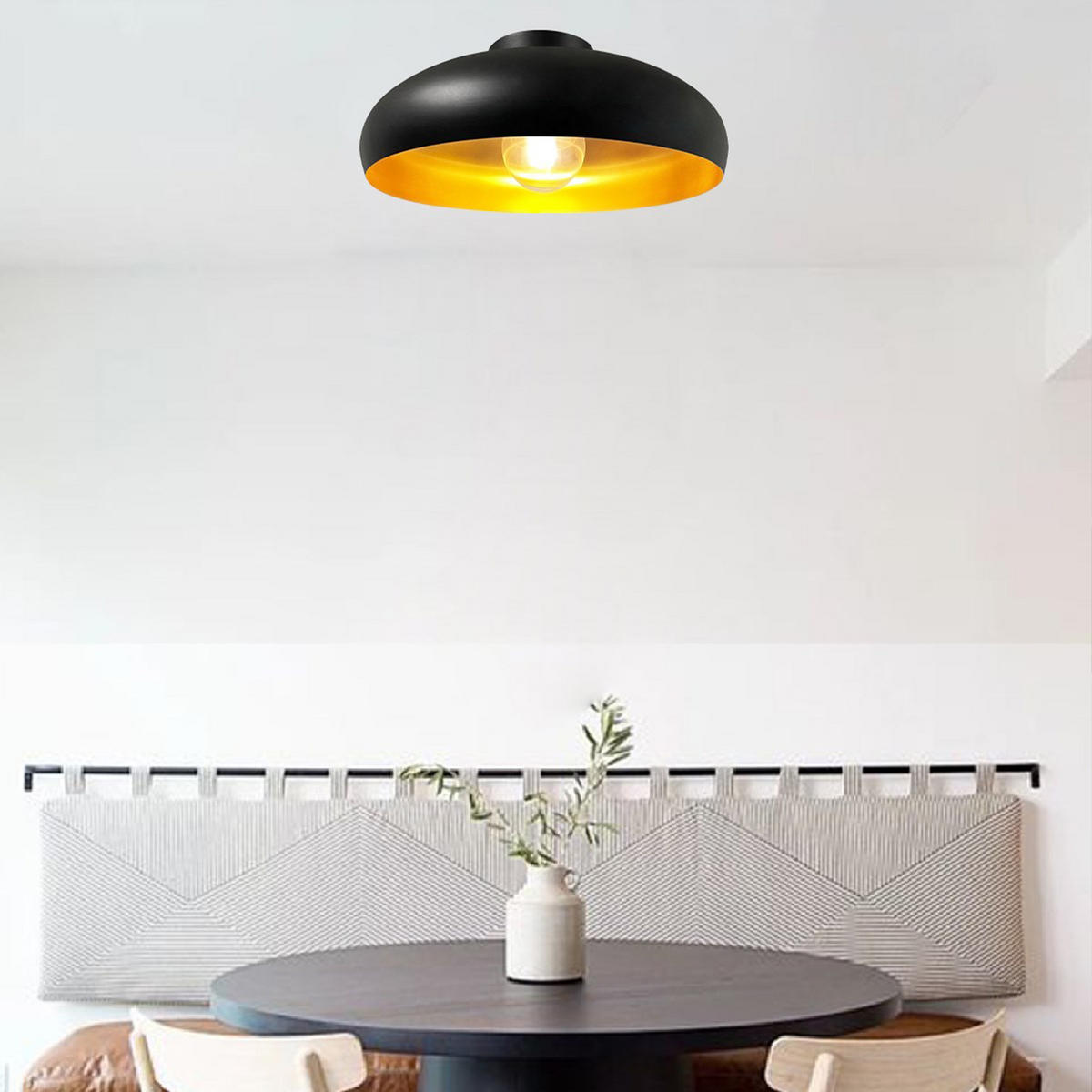 DECKENLEUCHTE Androa Lampe - Goldfarben/Schwarz, Metall (40/40/20cm) - Bamyum