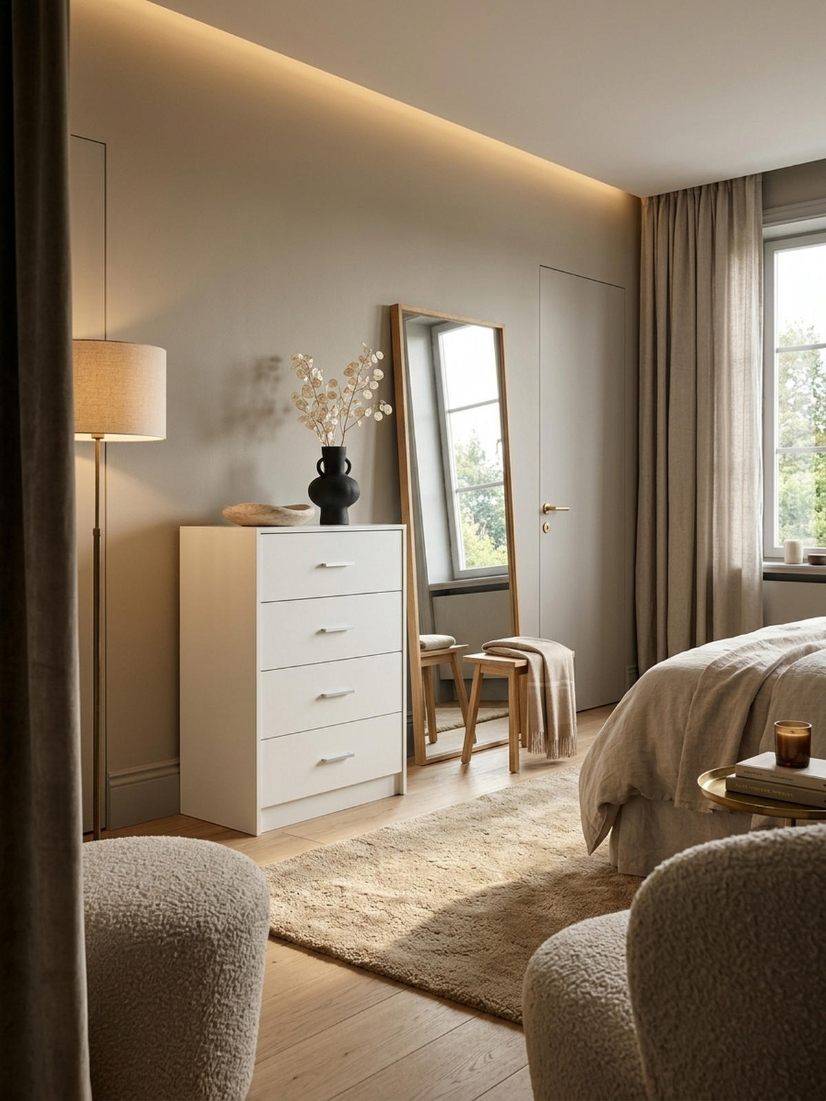 KOMMODE – Hochglanz, 4 Schubladen - Weiß, Holz/Metall (60/90/30cm) - KADIMA DESIGN