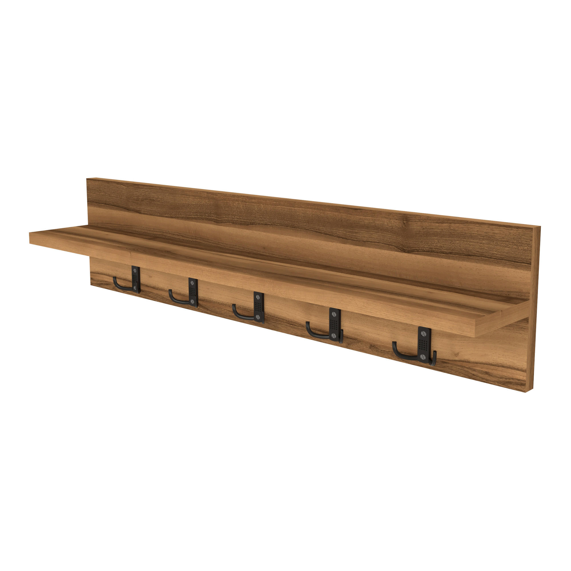 WANDGARDEROBE Hammarö - Walnussfarben, Holzwerkstoff (80/18/13cm) - [en.casa]