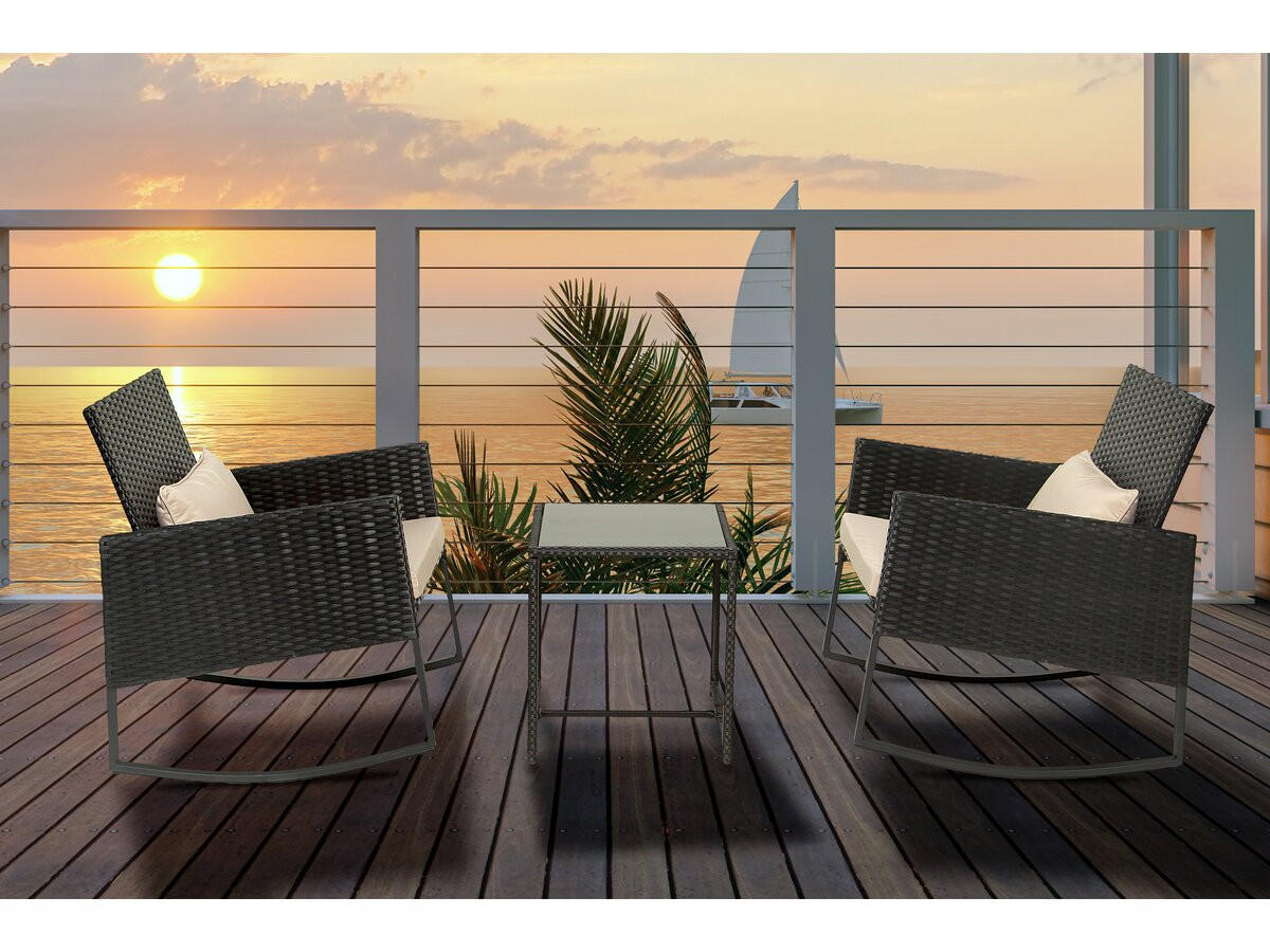 LOUNGEGARNITUR Garden 2-Sitzer Schwarz - Schwarz, Metall - Habitat Garten