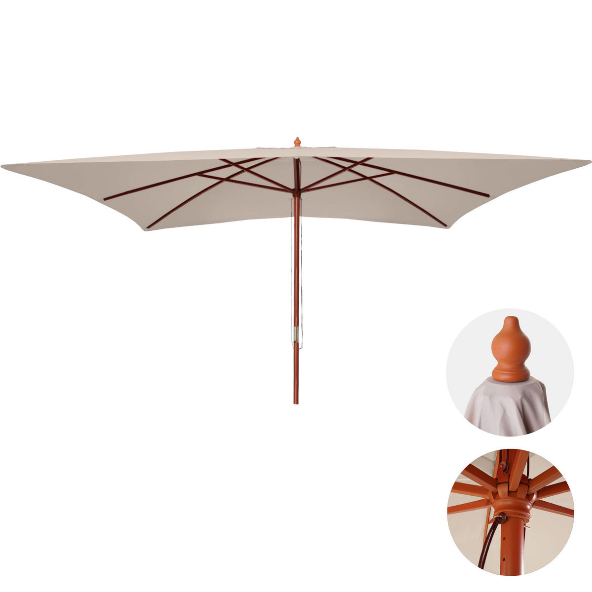 SONNENSCHIRM Cremeweiß - Weiß, Holz (400/300cm) - MCW