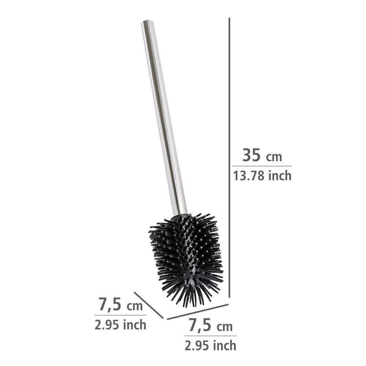 SILIKON-WC-BÜRSTE 7,5/7,5/35 cm - Schwarz, Kunststoff (7.5/35/7.5cm) - Wenko