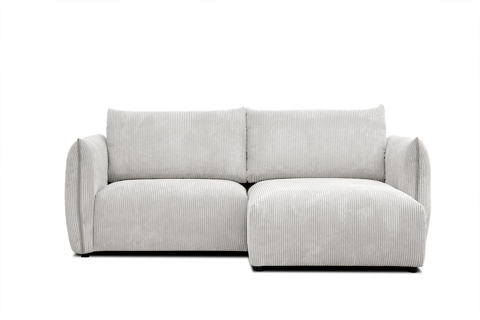 ECKSOFA TAUER 3-Sitzer, weiß - Schwarz/Weiß, Holzwerkstoff/Kunststoff (206/173cm) - Courtois Laville