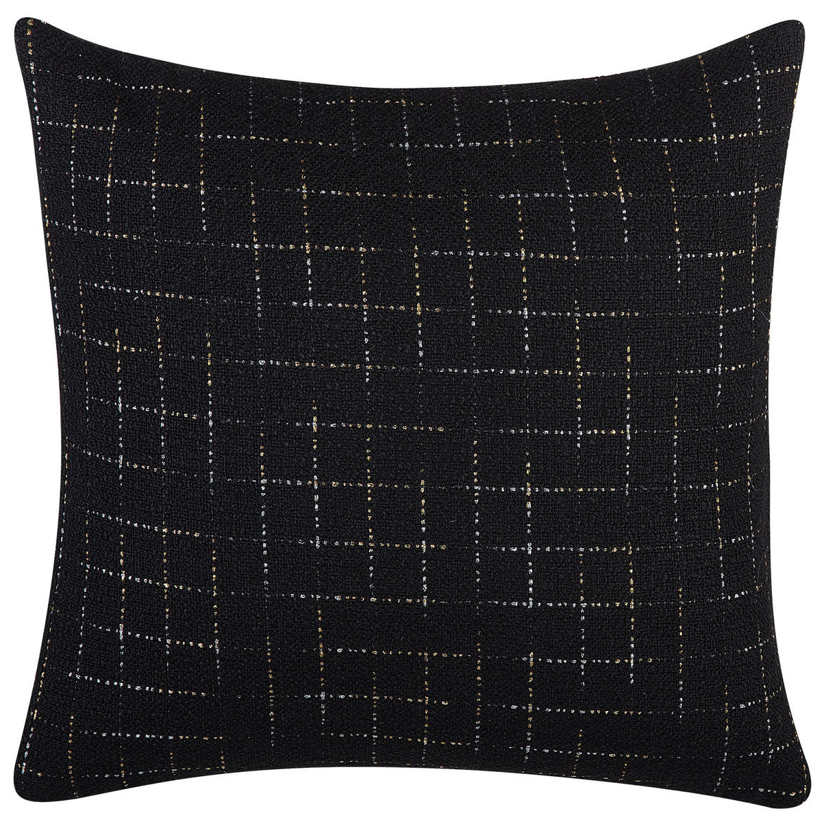 DEKOKISSEN 2er-Set Schwarz 45/45 cm Bellflower - Schwarz, Textil (45/45cm) - Beliani