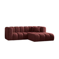 ECKSOFA L-form Sofa Grand modular stoff Haga Rotwein Rechts - Rot, Holz (227/179cm) - Kaiser Möbel
