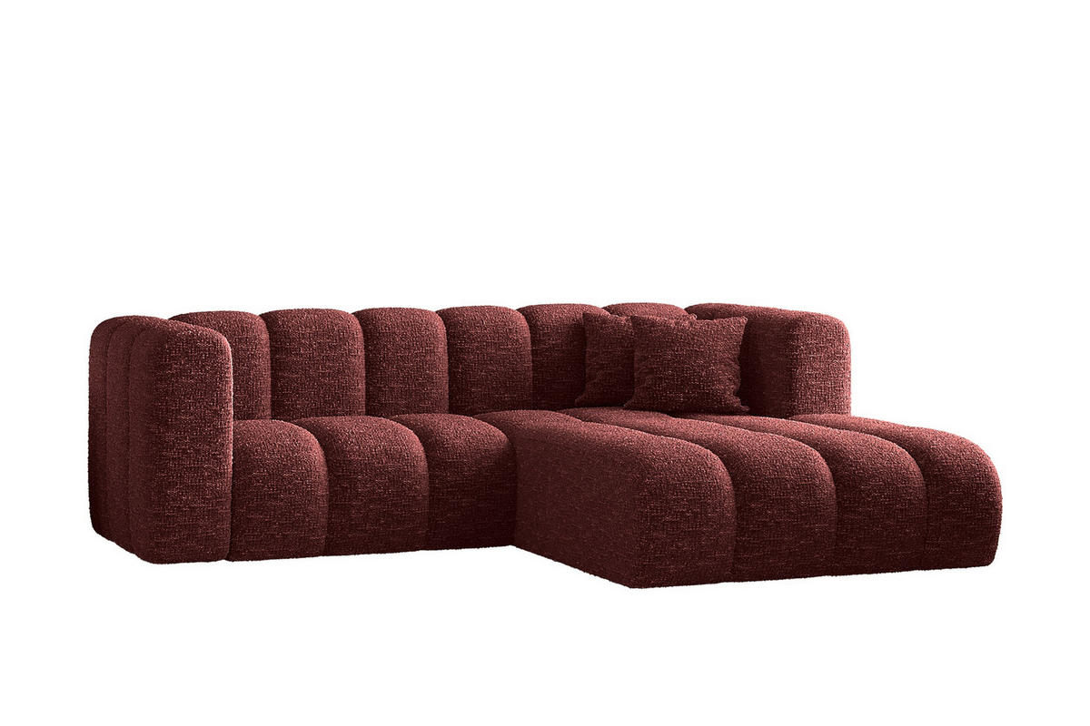 ECKSOFA L-form Sofa Grand modular stoff Haga Rotwein Rechts - Rot, Holz (227/179cm) - Kaiser Möbel