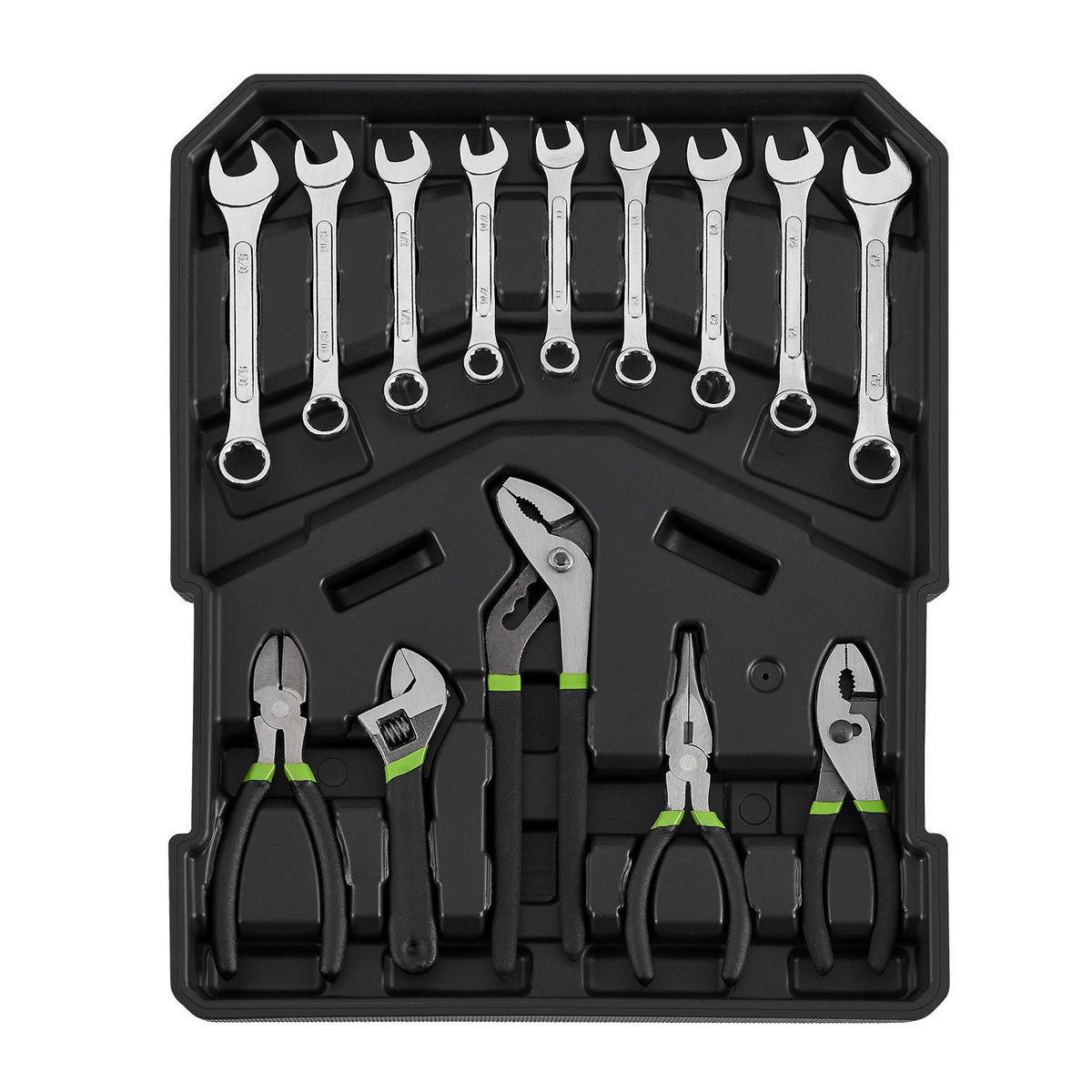 WERKZEUGKOFFER mit Trolley-Funktion (1200-tlg.) - Schwarz, Metall (37/18/45cm) - Juskys